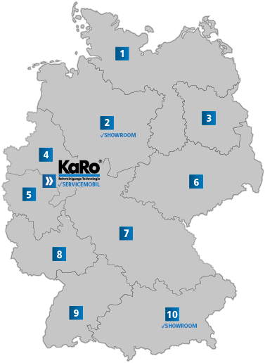 Deutschlandkarte mit Vertretungsgebieten